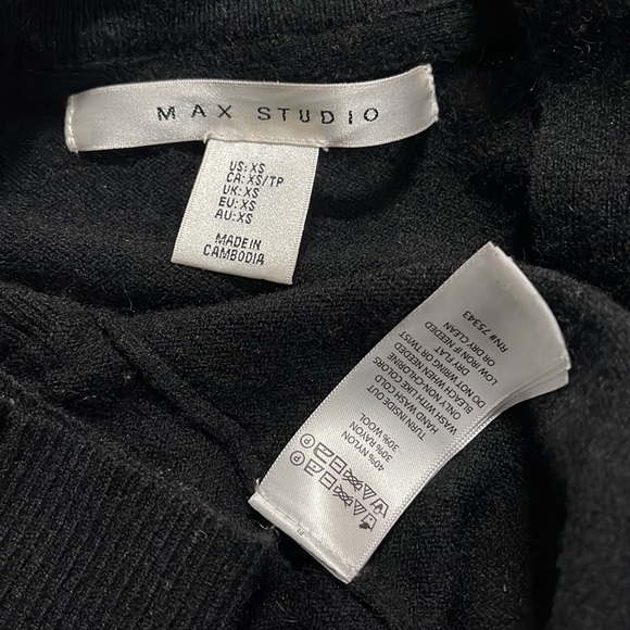Max Studio Black Wool Blend Cardigan - Picture 5 of 5